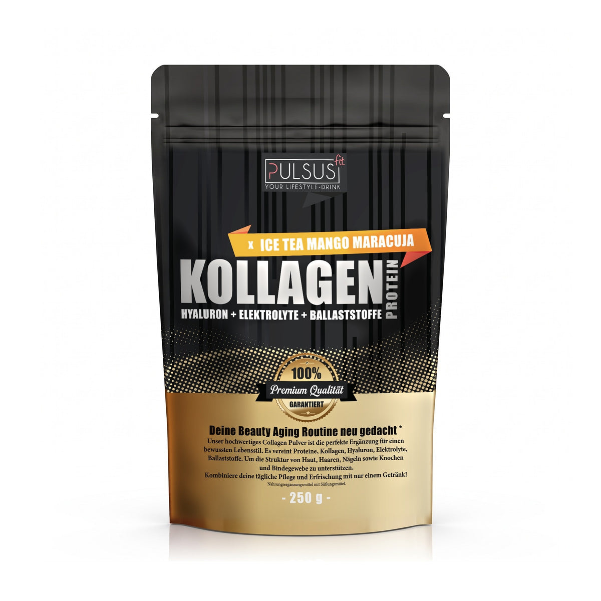 PULSUS FIT Kollagen Drink Men Edition Ice Tea Mango Maracuja Vorderseite