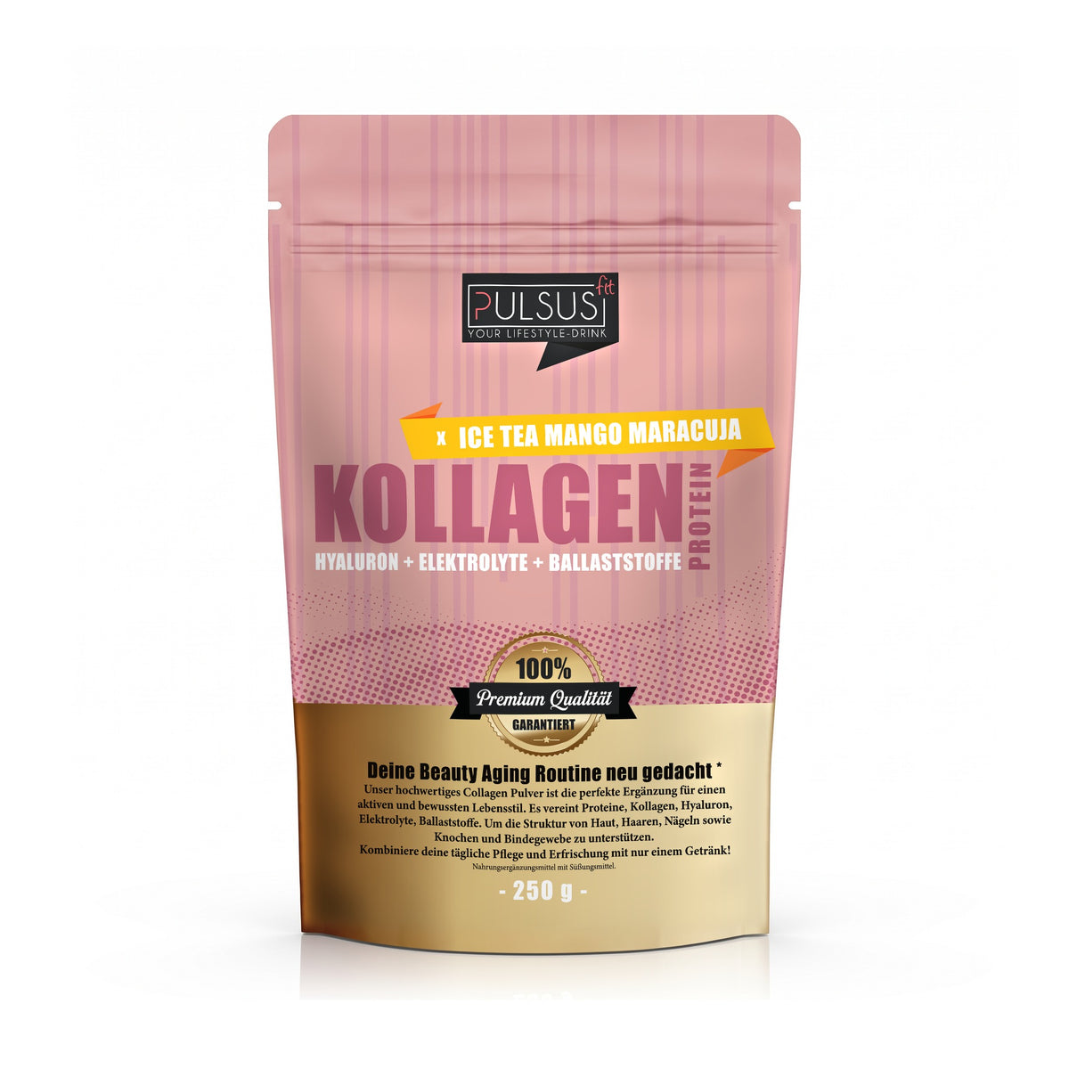 PULSUS FIT Kollagen Drink Women Edition Ice Tea Mango Maracuja Vorderseite