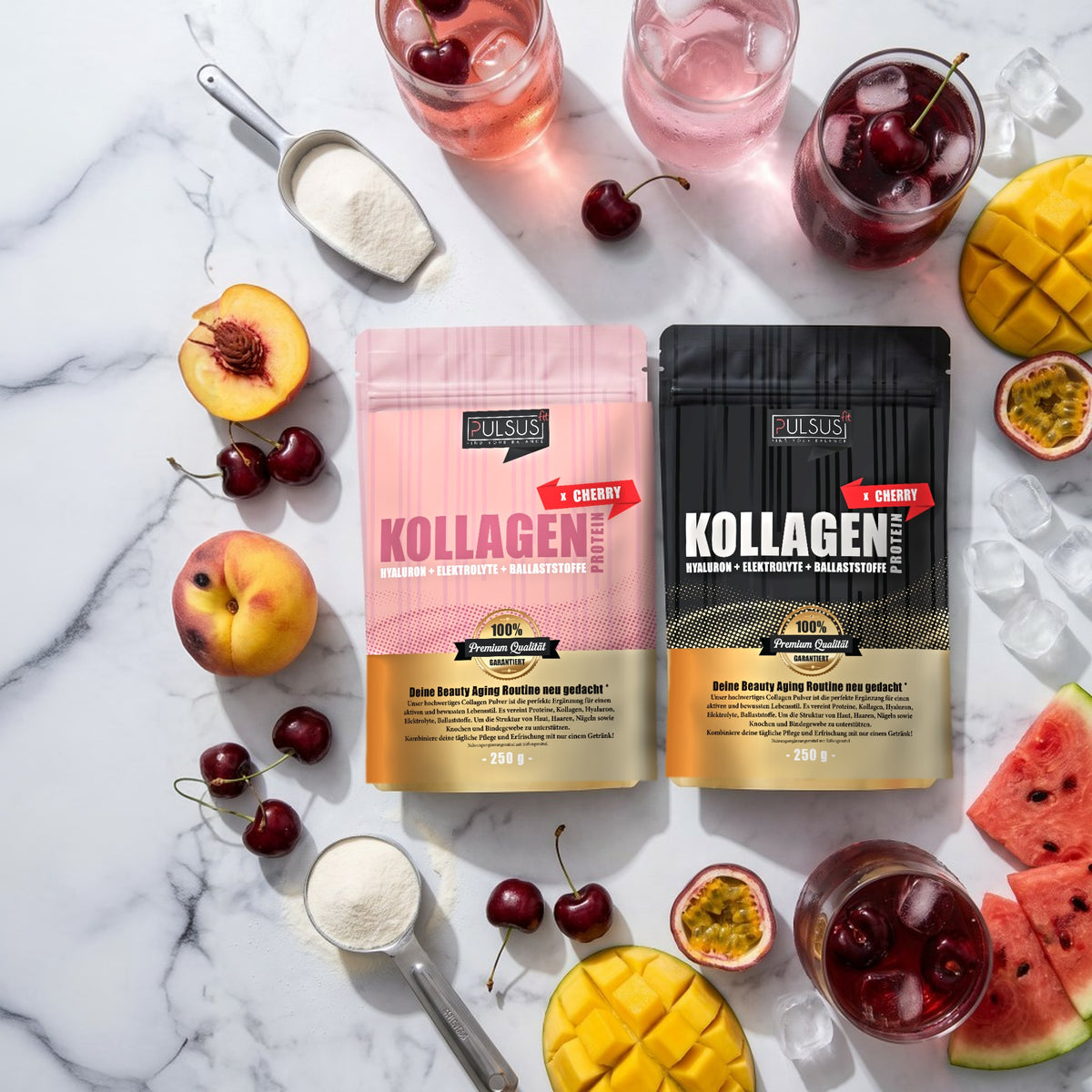 PULSUS FIT Kollagen Drink Women und Men Edition mit Fruechten