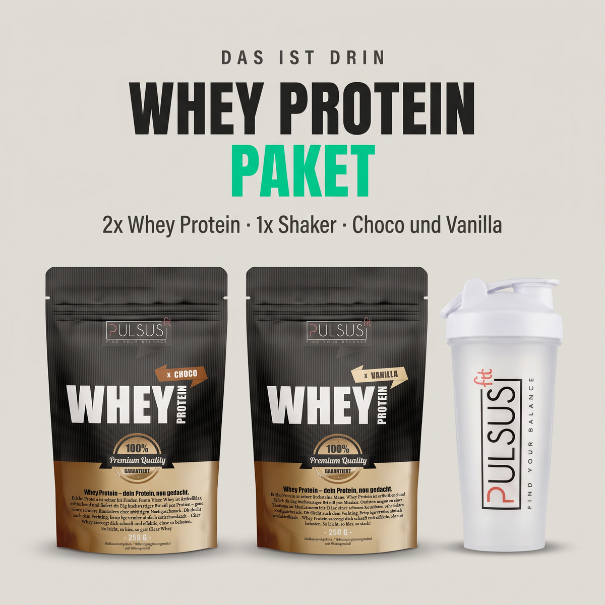 Whey Protein Paket Inhalt