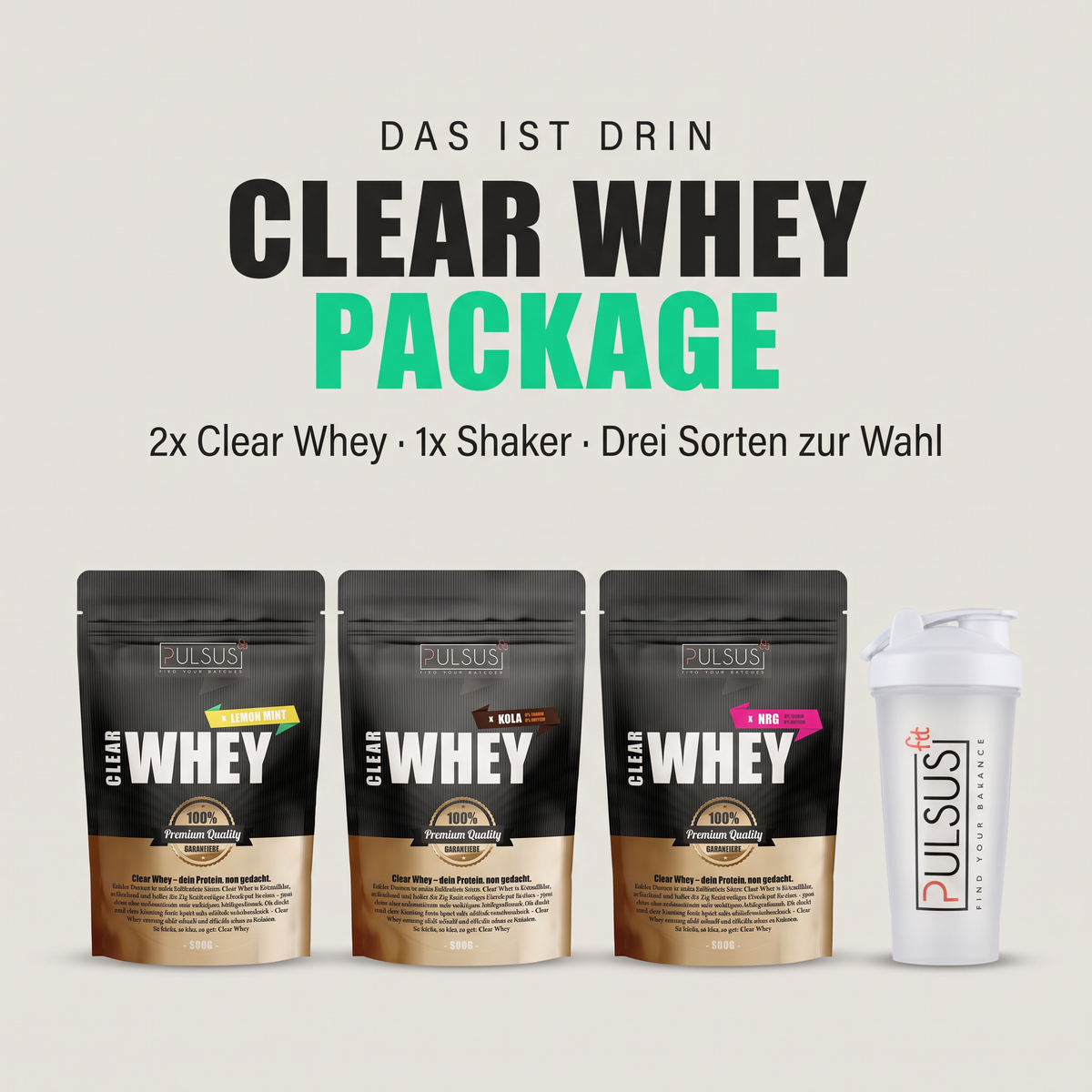 Clear Whey Package Inhalt